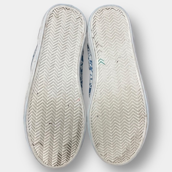 Floral High Top Inner Zip Sneakers High Top White Blue Size 1.5 Girl's - Picture 8 of 9